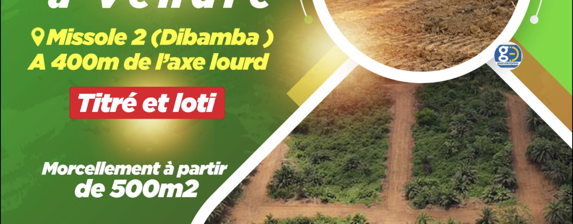 Terrain a Vendre Missole II – Dibamba (Belle Opprtunité)